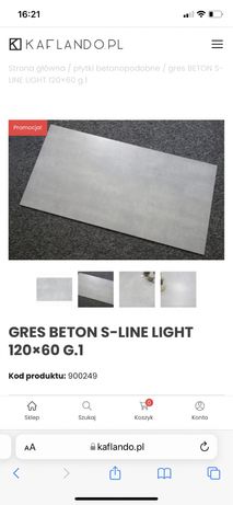 Plytki gres s-line light gray 120x60
