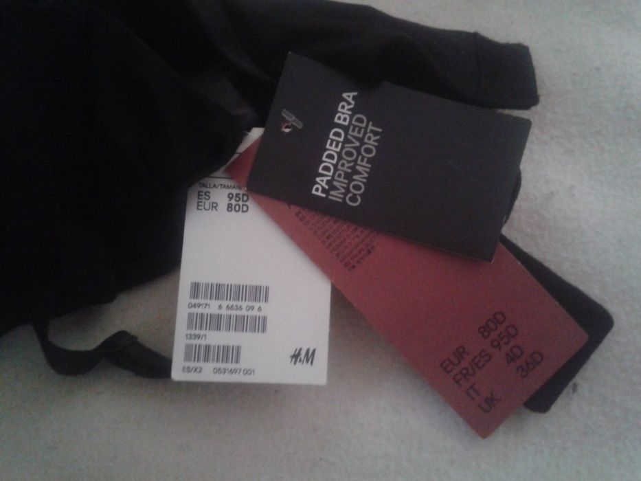 Baixa Preço-Soutien Preto "Padded Bra Improved Comfort" - H&M - NOVO