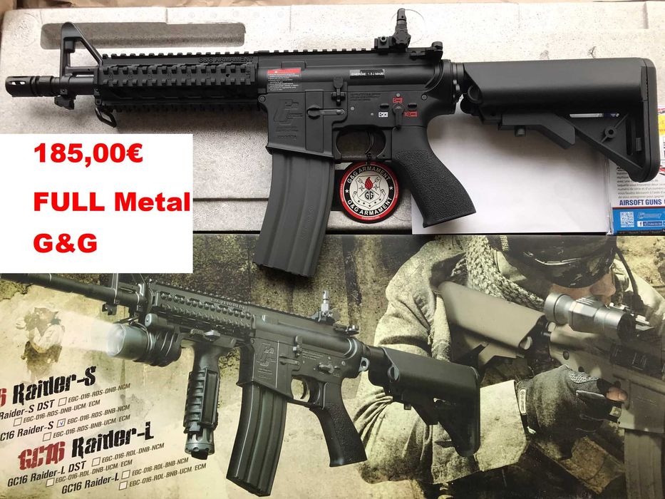 Fuzil Eléctrico Airsoft M4 GC16 RAIDER S G&G + Armalite M15a2 PROMO