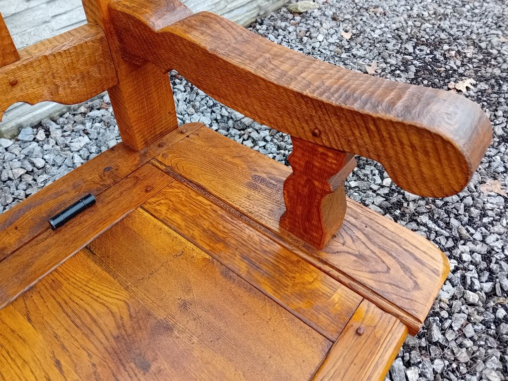 Ławka dębowa lite drewno siedzisko