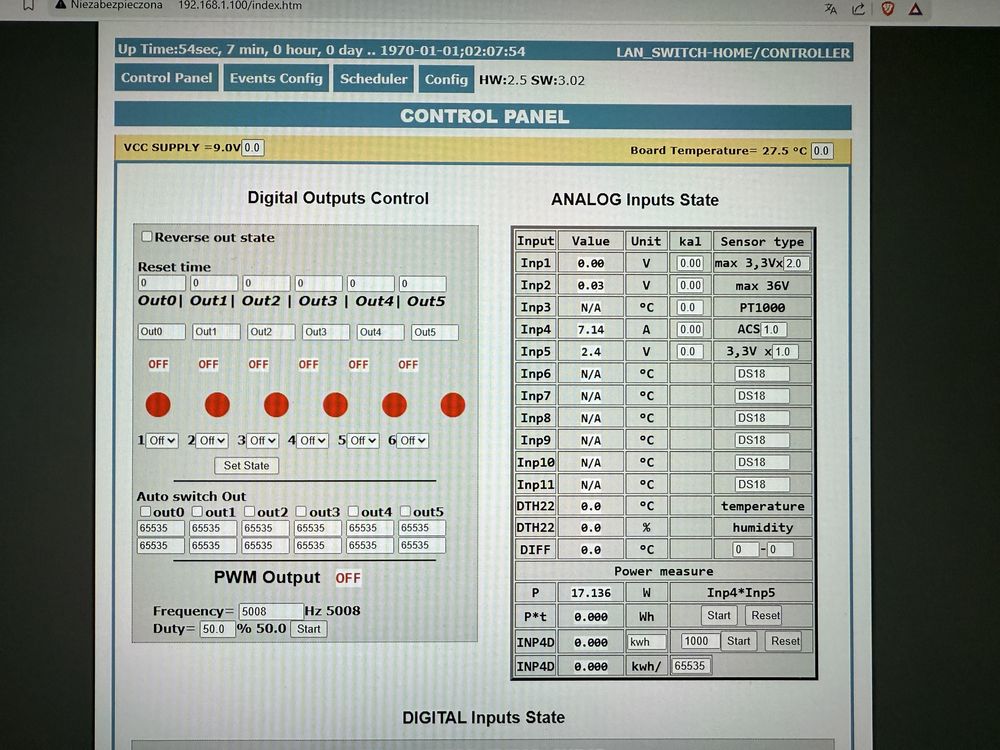 Tinycontrol Lan kontroler v2.5 sterownik, automatyka domowa