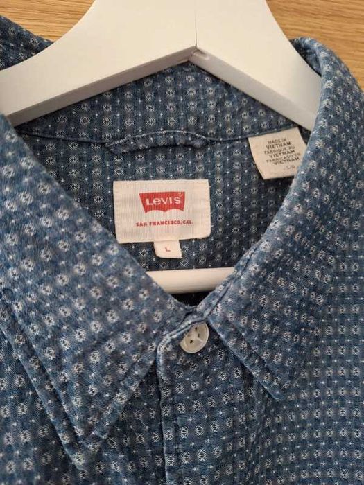 Granatowa koszula L bawełna Levi's długi rękaw