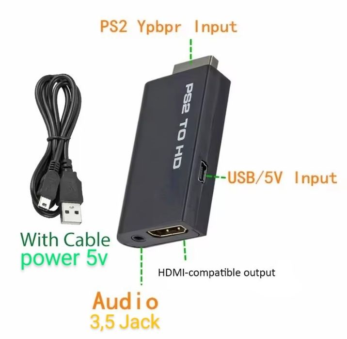 НОВЫЙ PS2 TO HDMI видео конвертер аналогового(av)сигнала в цифру(hdmi)