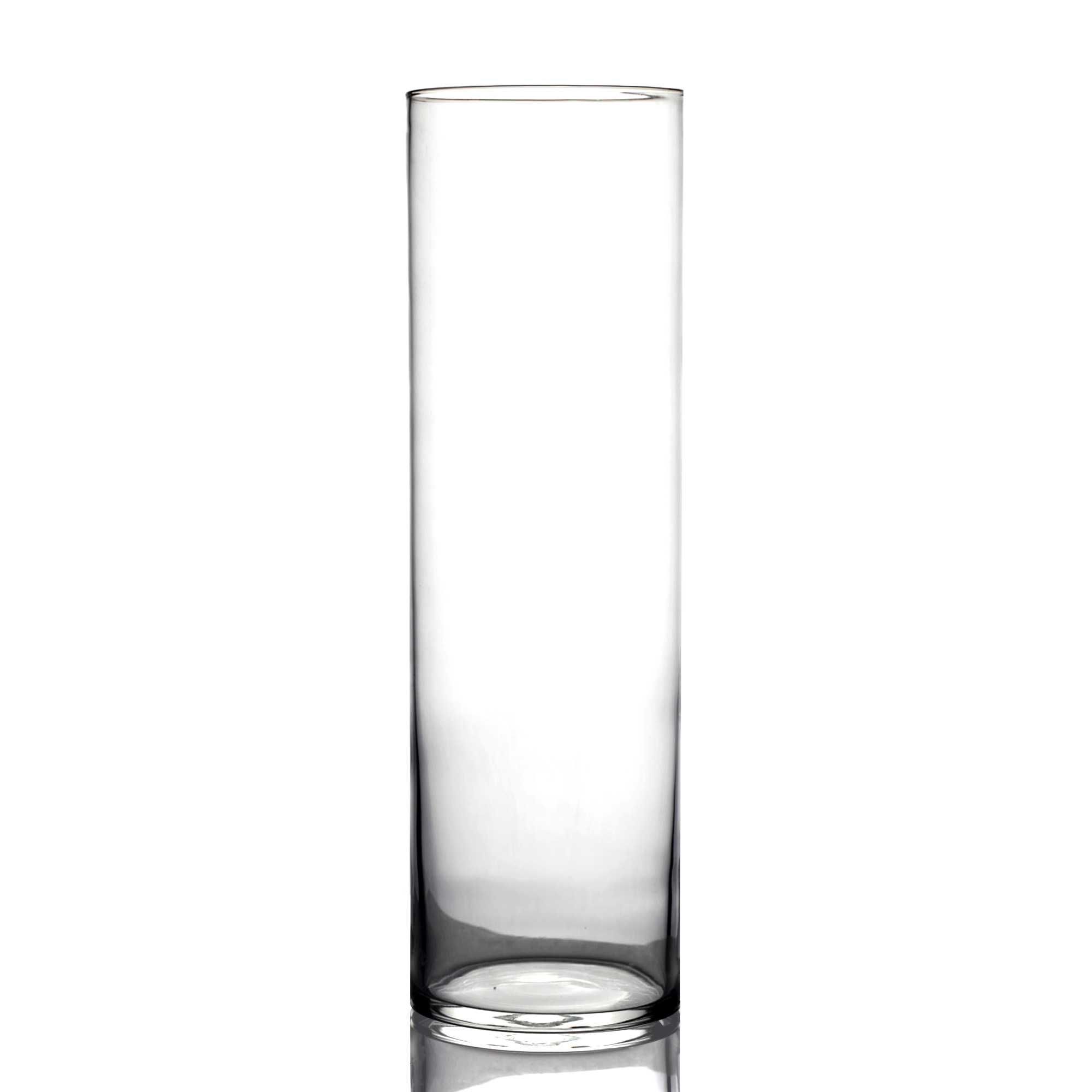 Скляні циліндричні вази від 10 см до 50 см заввишки
