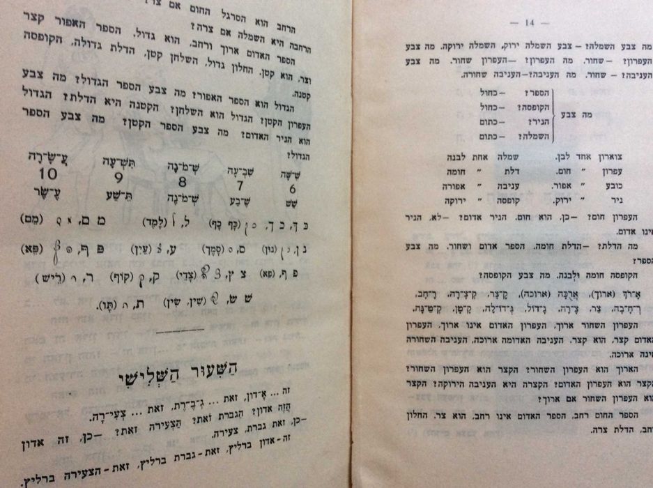 Método Berlitz. Parte hebraica, 1.ª classe, ilustrado. Ano 1936. Raro