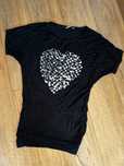 Bluzka Tunika z cekinowym sercem M/L