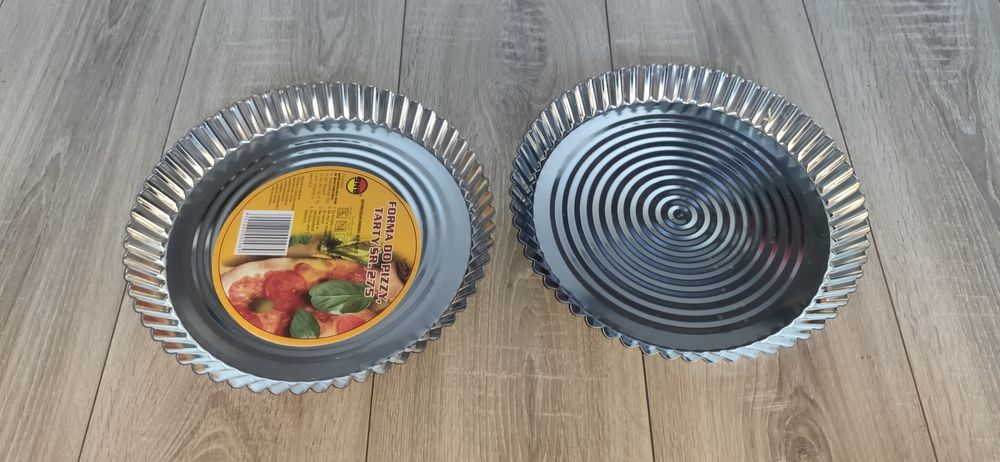 Forma do pizzy tarty blacha okrągła 27,5cm zestaw 2 sztuki