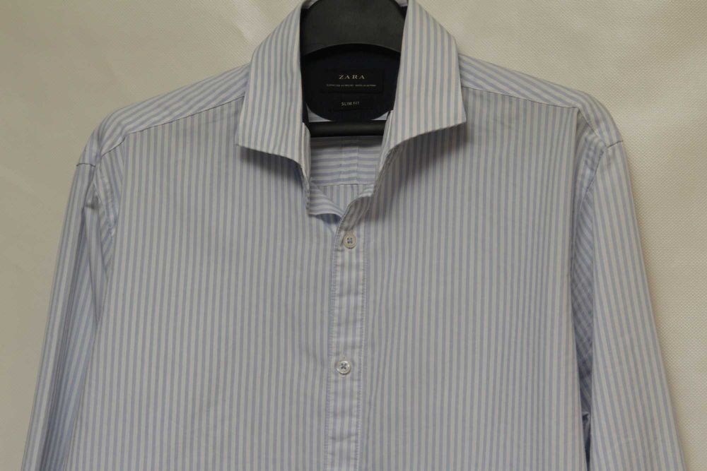 Zara MAN рр M рубашка из хлопка “полосатый” паттерн