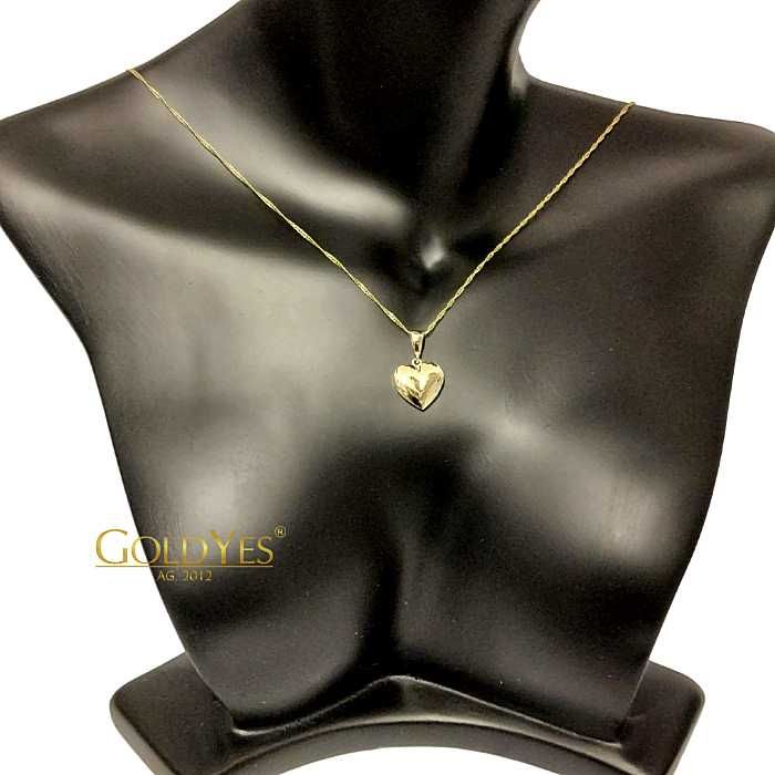 Złota zawieszka serce próby złota 585 14k
