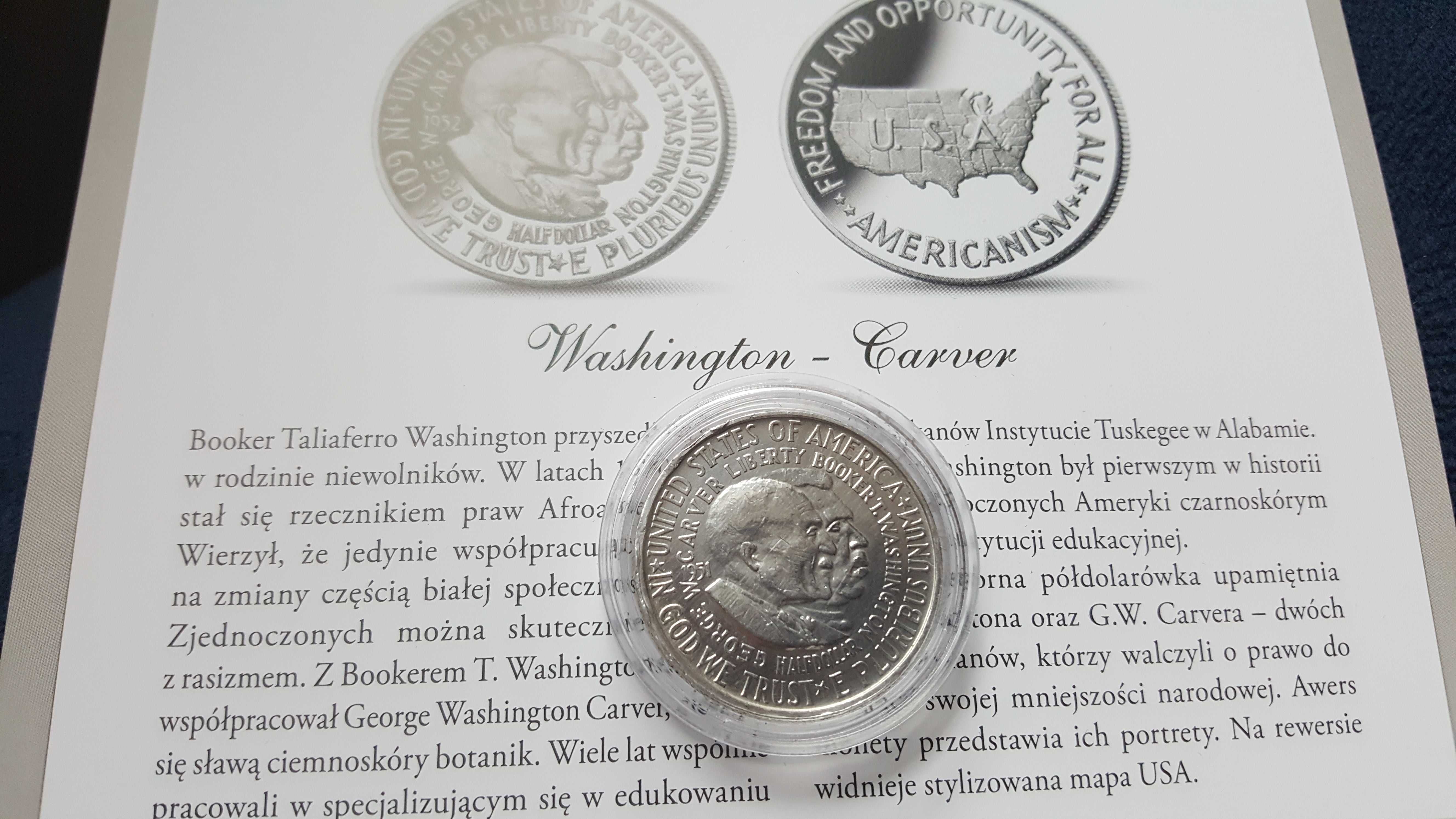 USA 1/2 Dolar 1951 Washington- Carver Ag 900 piękny + certyfikat