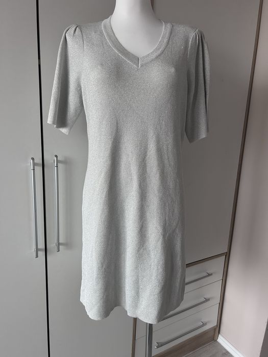 Srebrna sukienka damska M