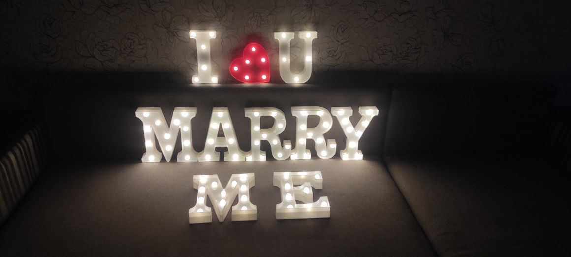 Декоративные Светящиеся LED буквы marry me