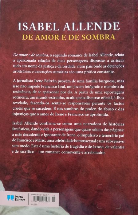O Amante Japonês;  De Amor e de Sombra de Isabel Allende