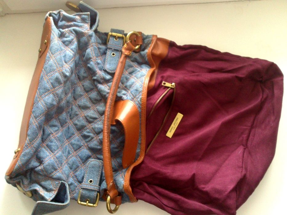 Стёганая джинсовая сумка-торба marc jacobs, оригинал под ремон фурниту