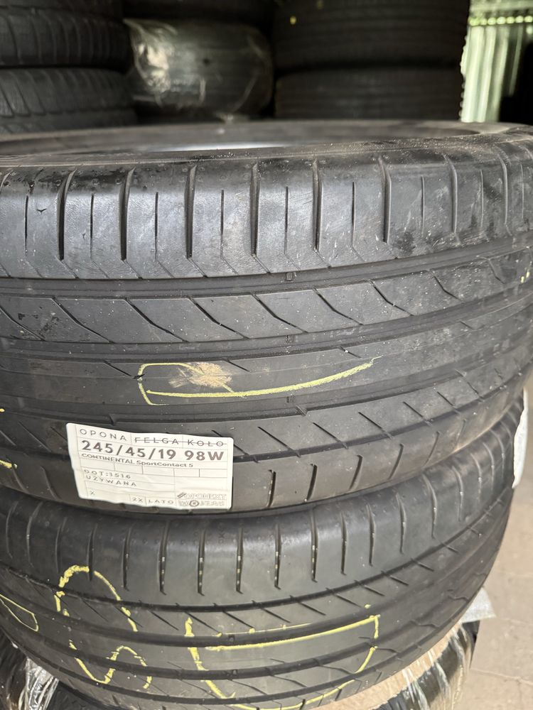 2 sztuki opon letnich 245/45/19 CONTINENTAL Używane F-Vat