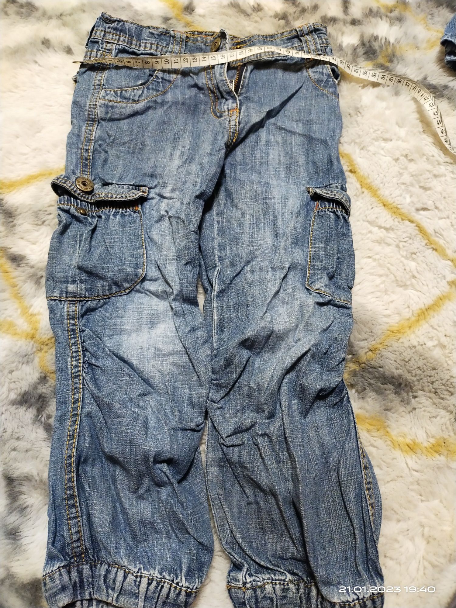 Cargo jeansy spodnie getry legginsy zestaw paka