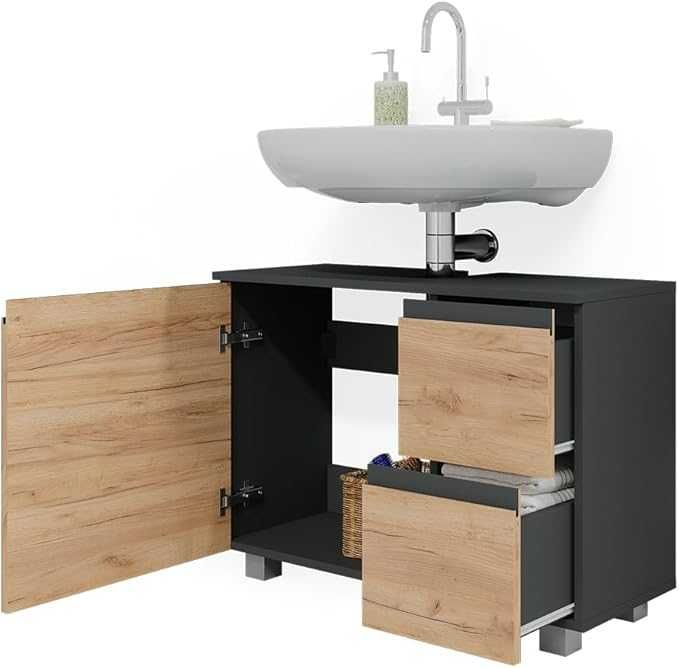 Vicco szafka umywalkowa nablatowa dąb antracyt 80 cm