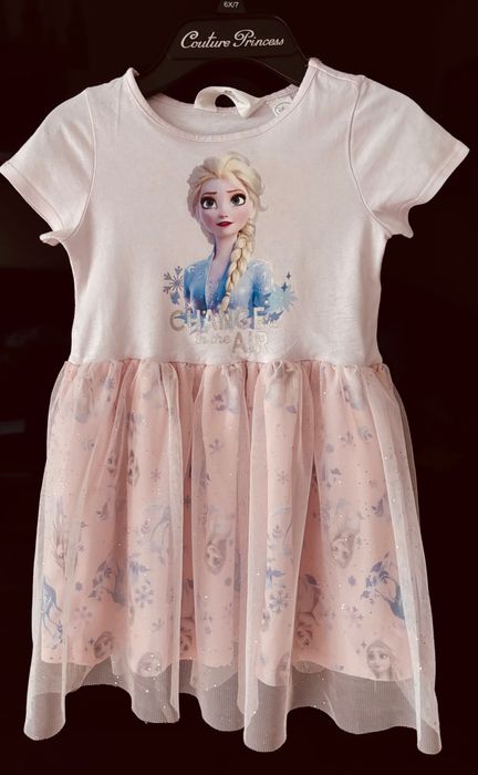 Elza, Elsa, Frozen, Kraina Lodu. Motylek  zestaw sukienek 110 116 HM