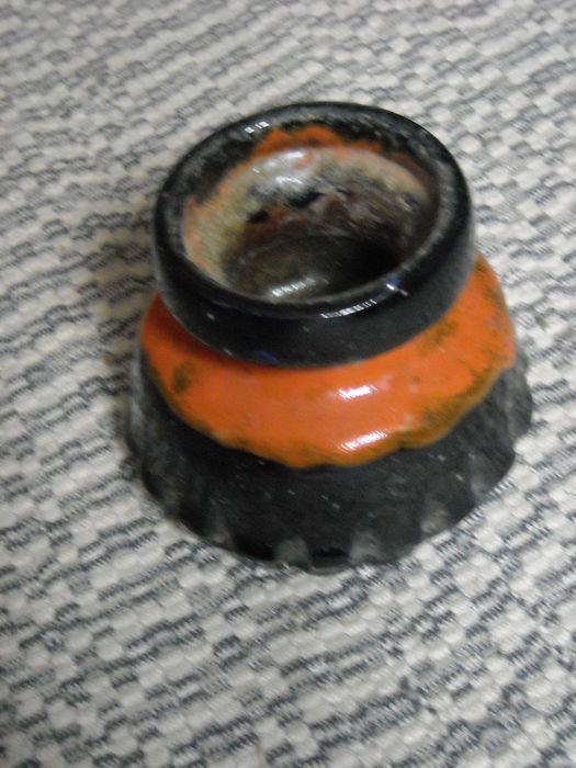 Castiçal antigo vela ceramica vidrada feito a mão