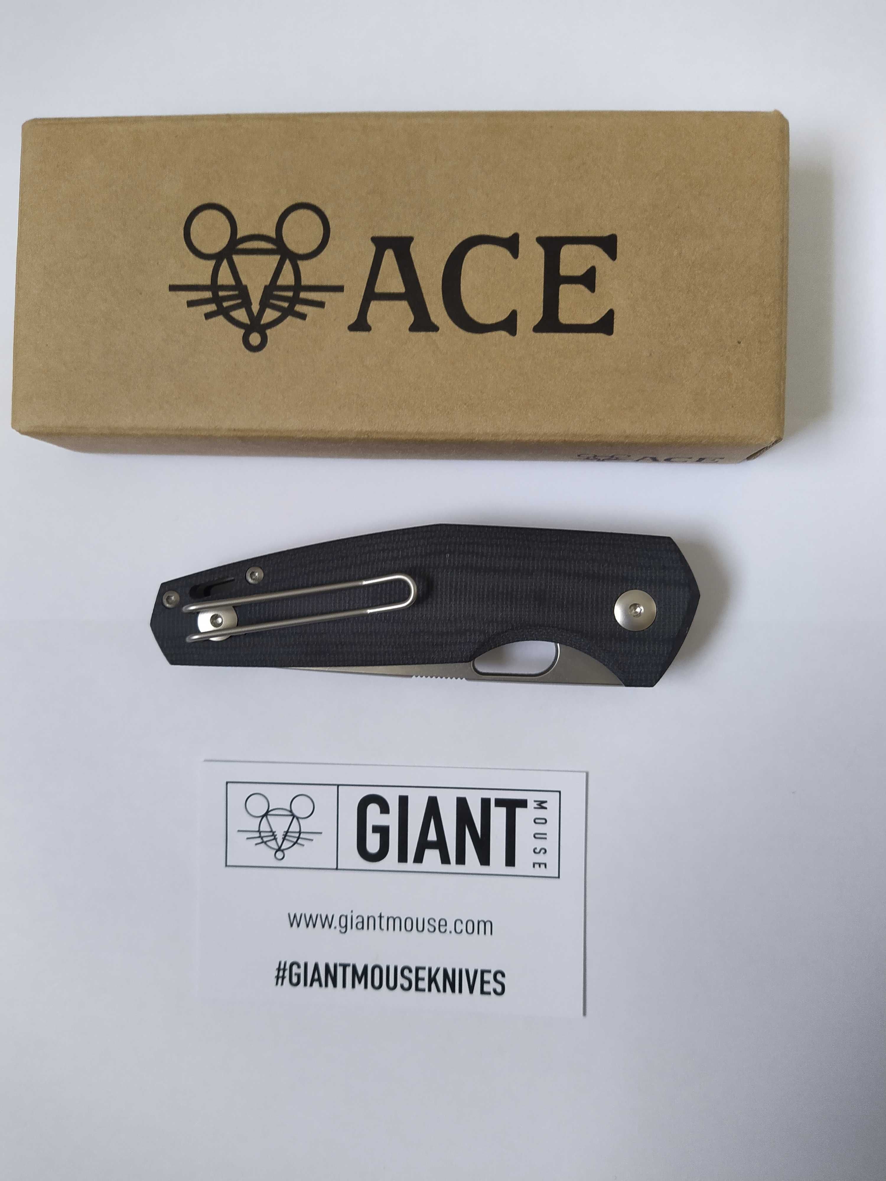 GiantMouse, ACE Nimbus V3, Double Black Canvas, stal Magnacut, nowy