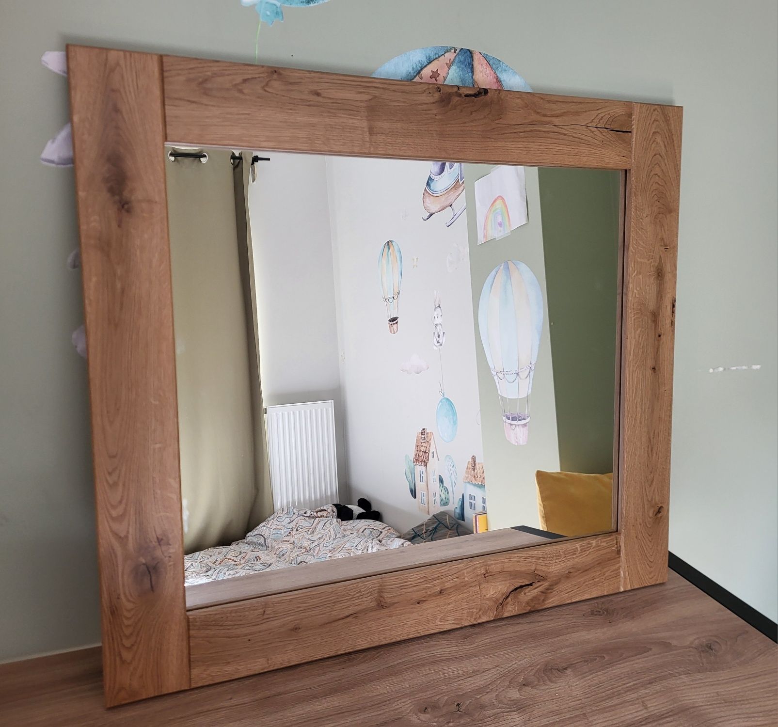 Lustro drewniane dębowe 70x80