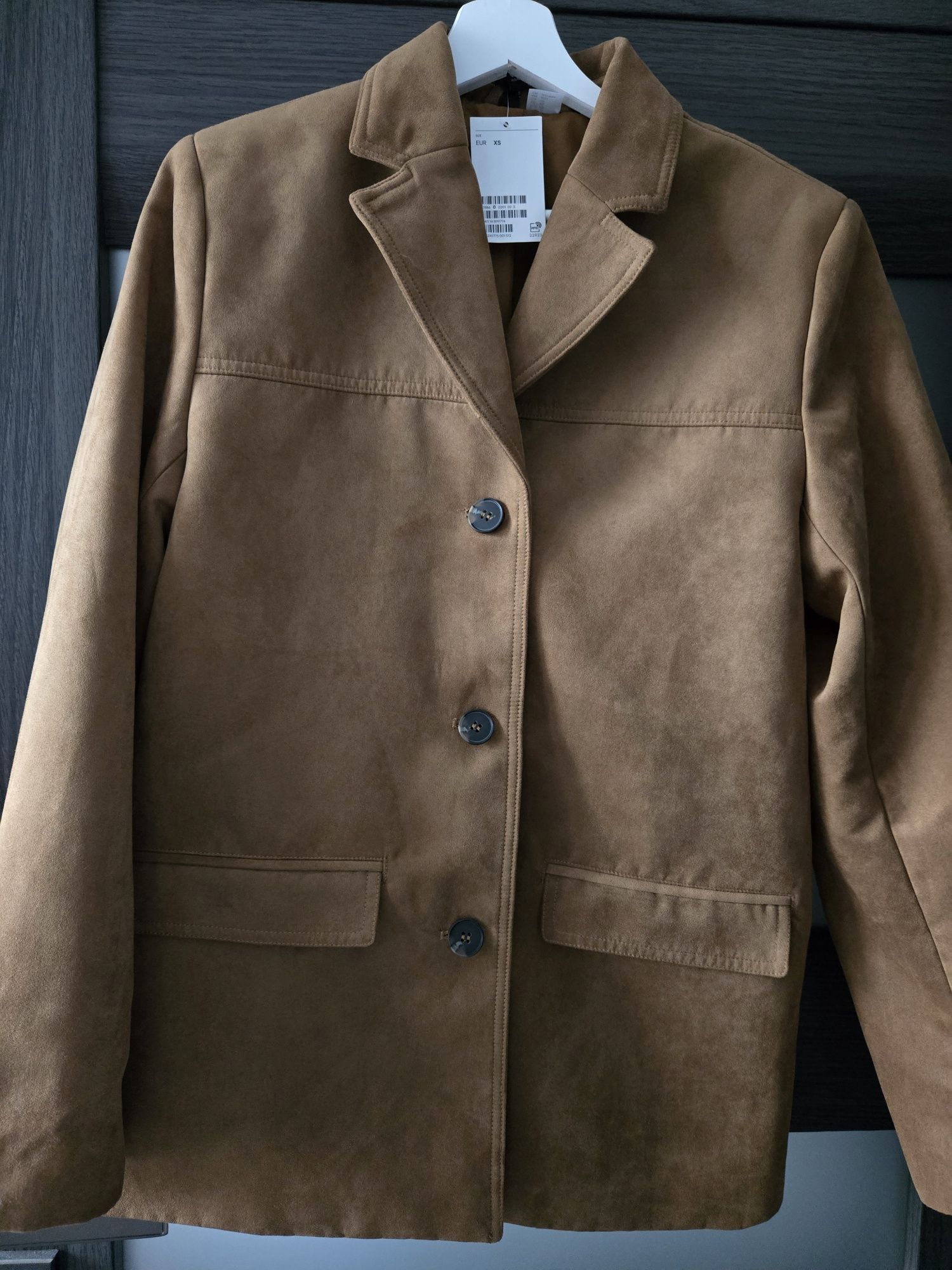 Marynarka z imitacji zamszu, H&M rozm. XS