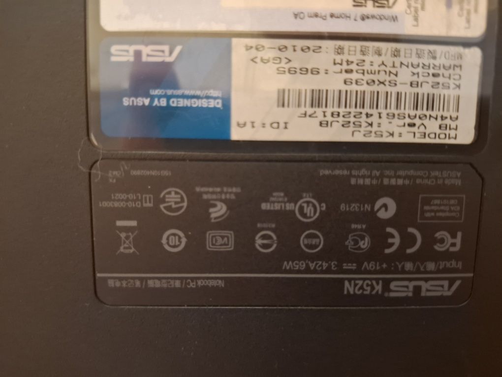 Sprzedam laptop asus k52j