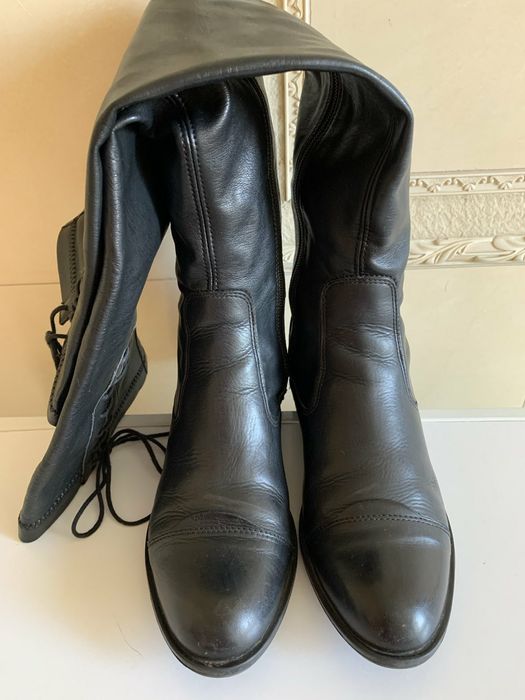 Брендові чобітки/ботфорти Швейцарія Натуршкіра р.36 устілка24см Сапоги