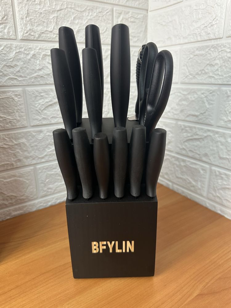 Набір кухонних ножів 15 предметів — KK15PCS-Black