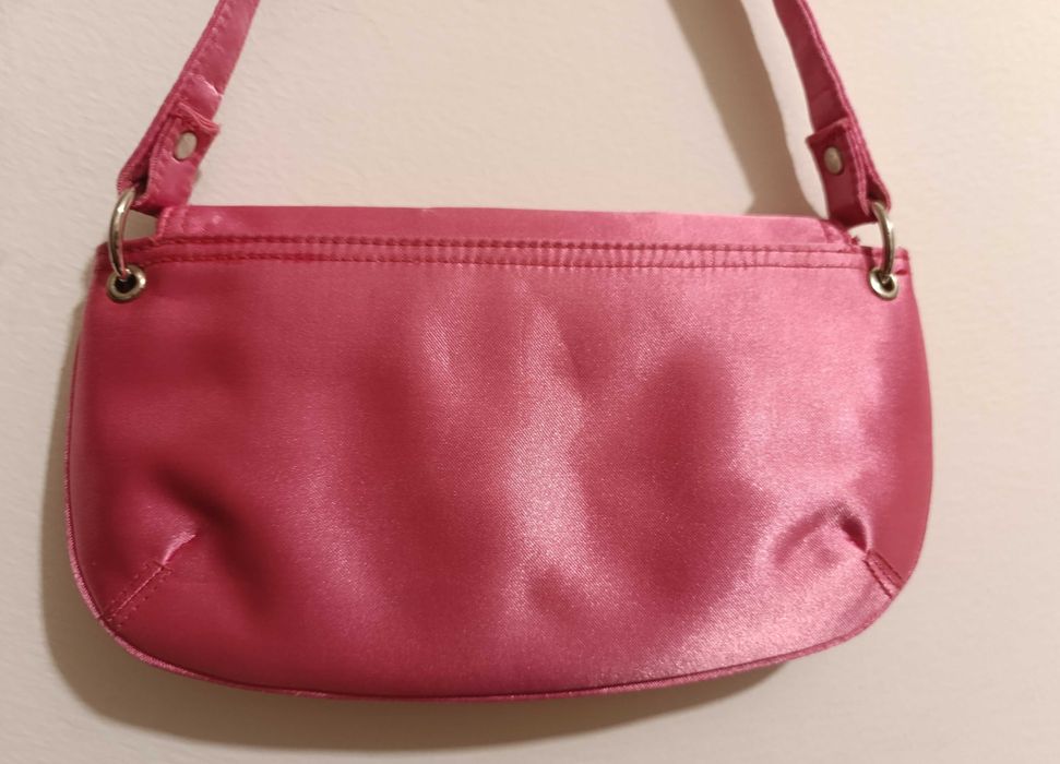 Carteira / Pouchete, Rosa, 2 bolsos internos sendo 1 com fecho - Biju