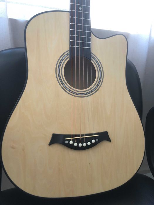 Violão Novo - 38 Polegadas, Capa, Correia, Paleta, capotraste, afinado