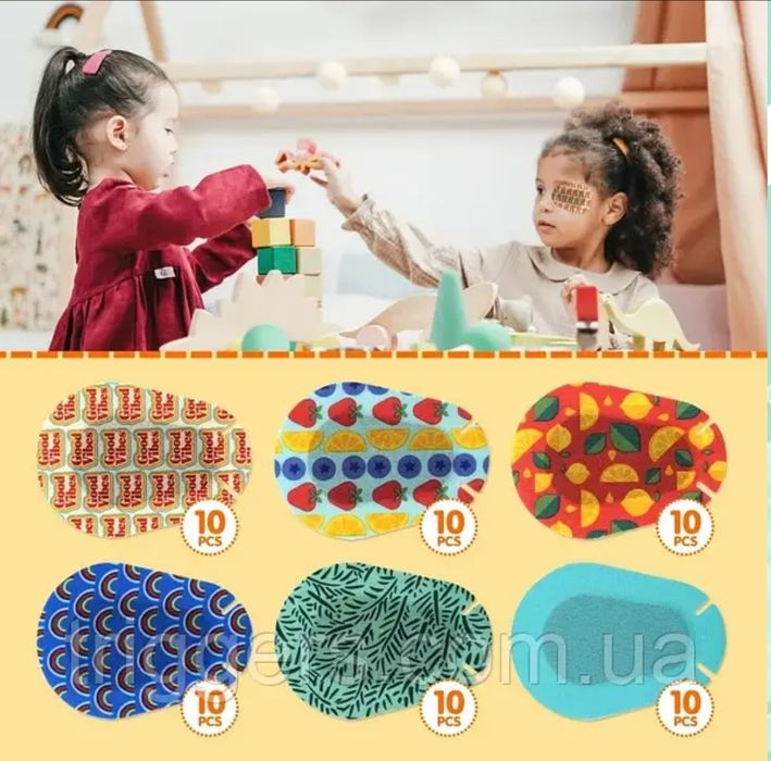 Окклюдер пластир 82*58мм на око для дітей косоокість 60 шт. AllSeasons