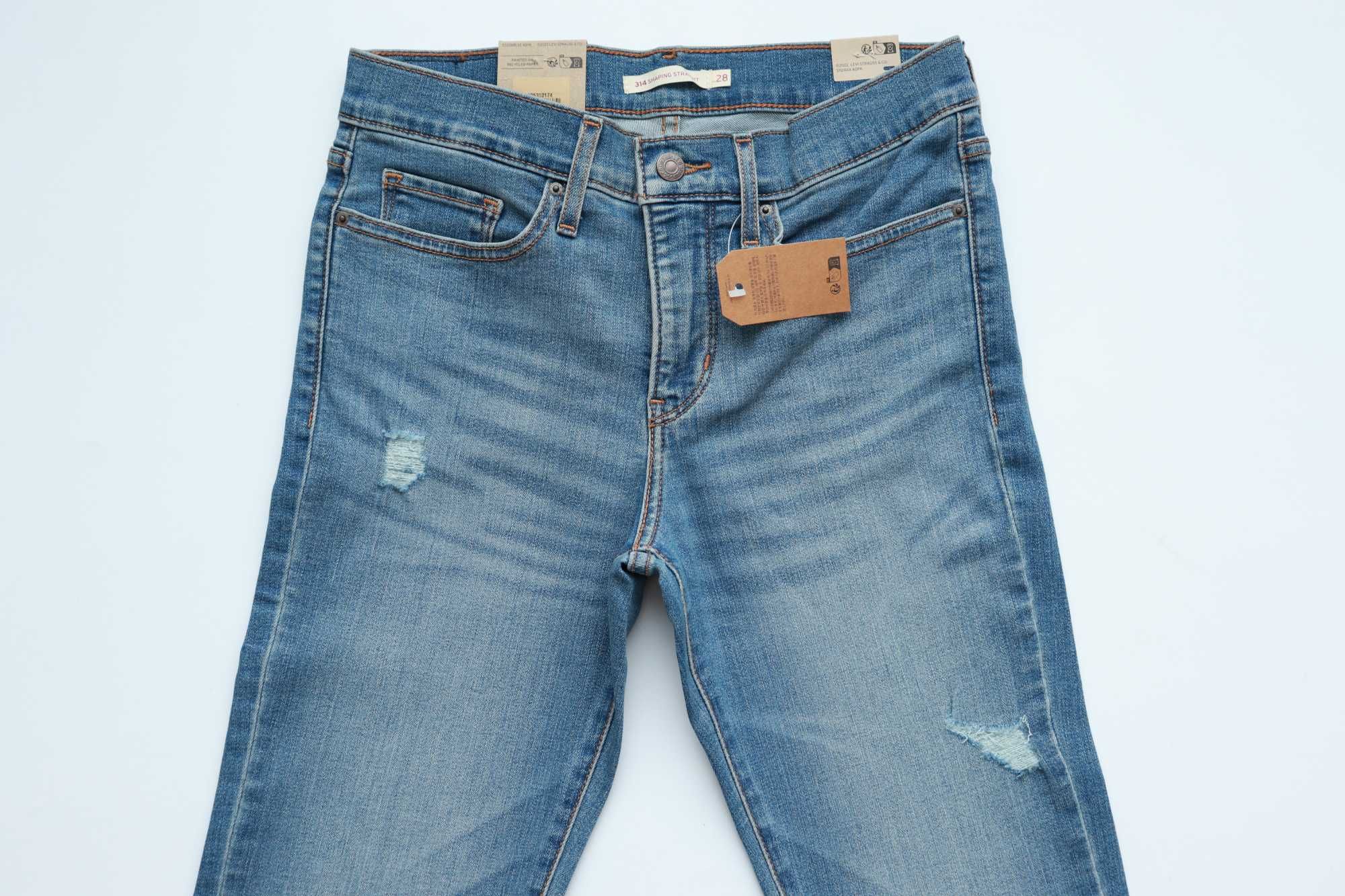 LEVIS 314 W28 L32 damskie spodnie jeansy nowe proste SHAPING STRAIGHT
