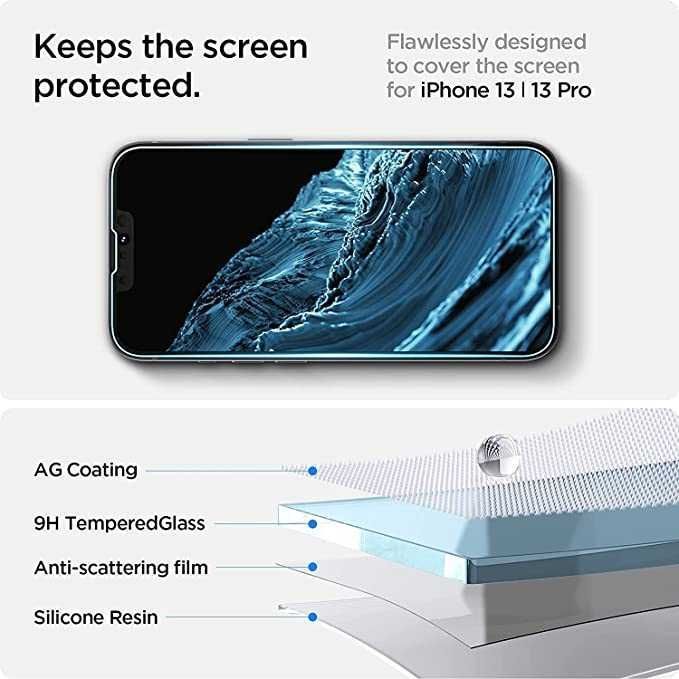 Protetor de ecrã SPIGEN para iPhone 13, 13 Pro,13 PRO MAX,11 PRO,X,XS