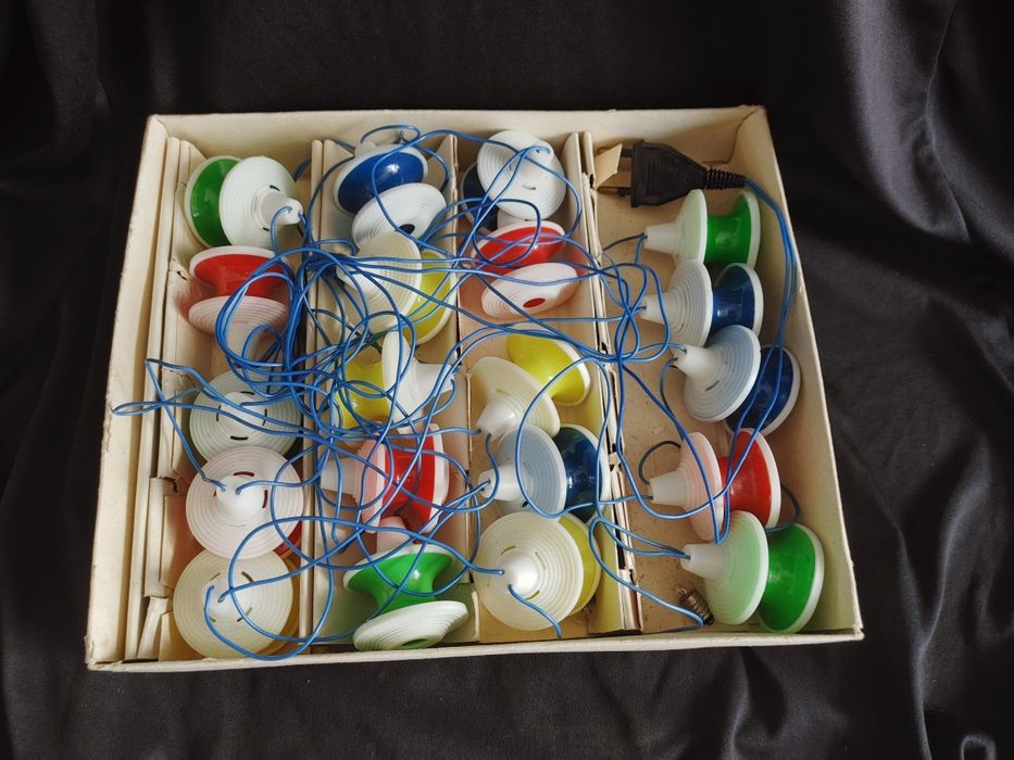 Lampki choinkowe światełka na choinkę PRL ZSRR retro vintage