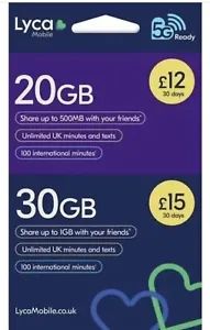 30x Starter Three UK Karta SIM Prepaid SMS OTP Code