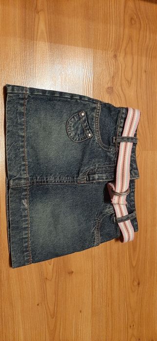 Jeansowa spódniczka z paskiem 110/116cm