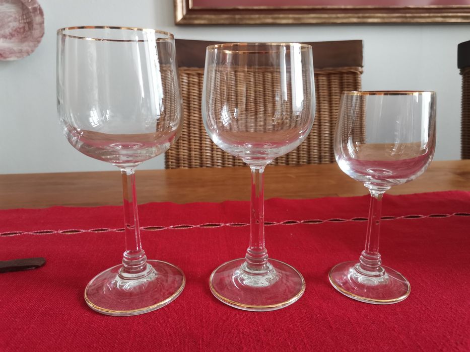 Serviço completo de copos meio cristal