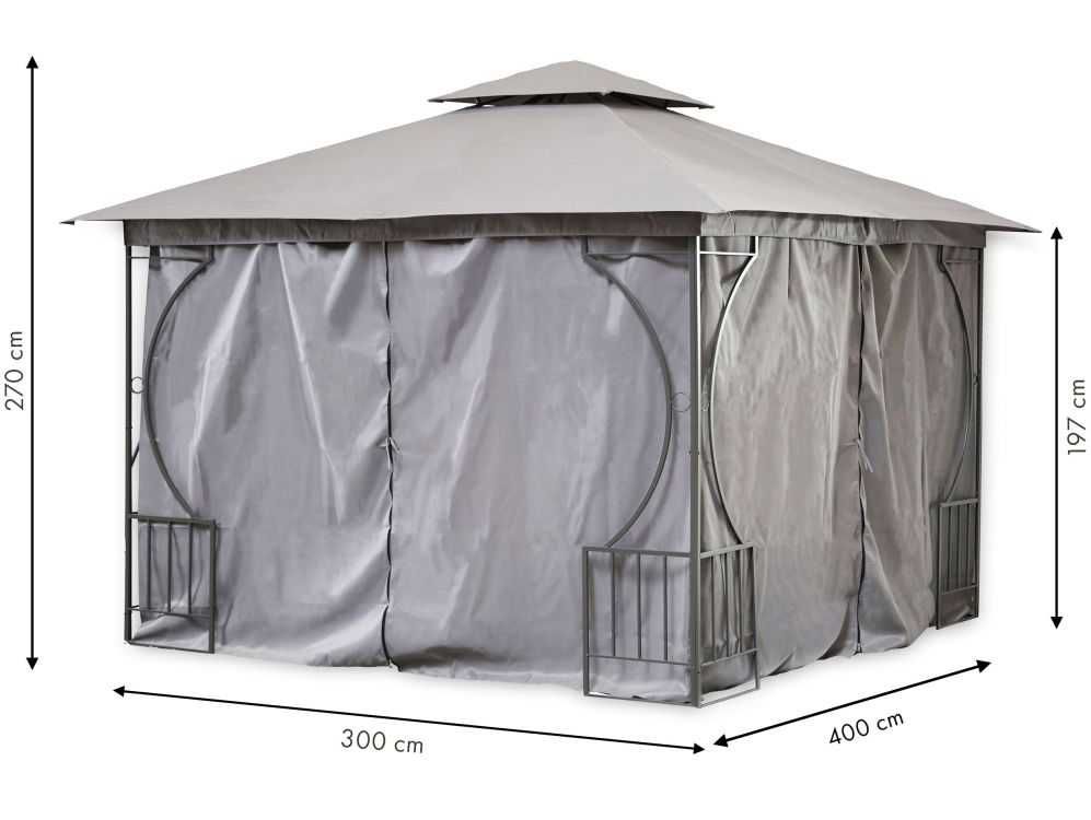 Pawilon namiot ogrodowy 3x4 ŚCIANKI PEŁNE altanka baldachim do ogrodu