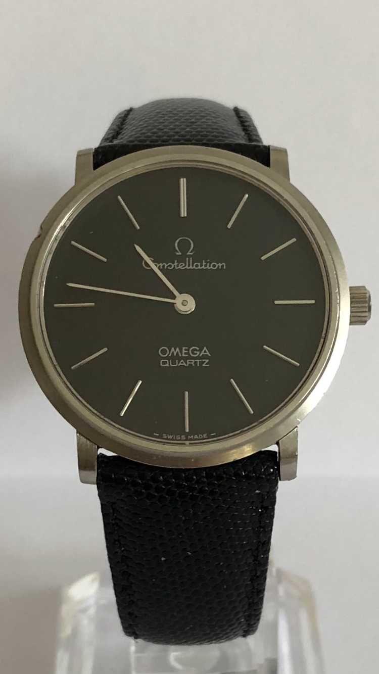 Omega Costellation z czarną tarczą, zegarek męski oryginalny