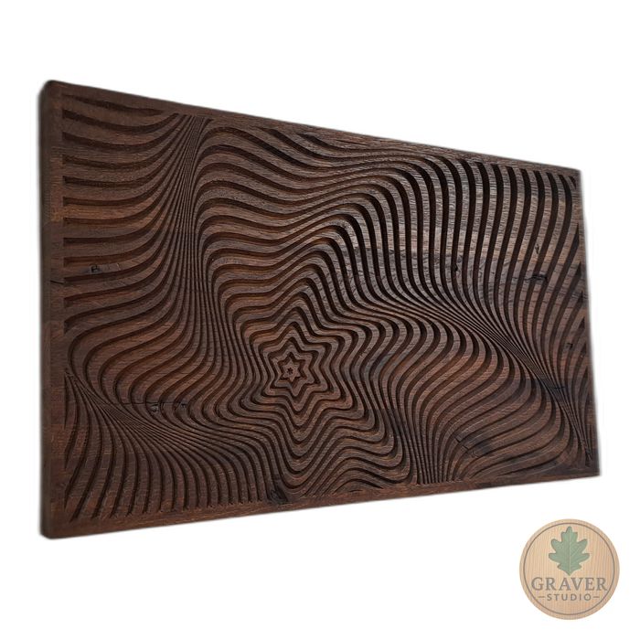 Płaskorzeźba w drewnie dębowym - dekoracja na ścianę