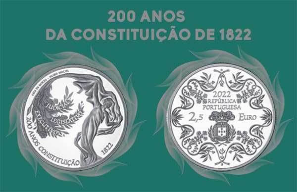 PORTUGAL - Moeda 2.50€ - 200 anos da Constituição de 1822