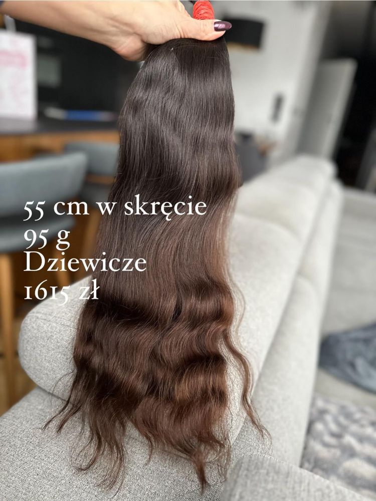 Włosy dziewicze 55 cm 95 g