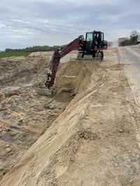 Usługi koparka, prace ziemne, transport, ciagnik z przyczepa budowlana