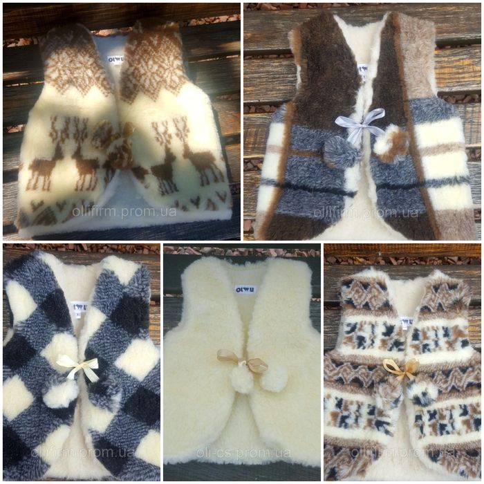 Жилет  из овчини жилетка женская мужская детская опт оптом гурт