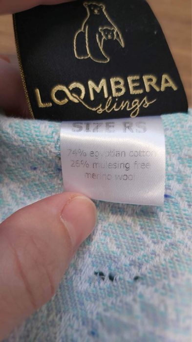 Chusta merino loombera slings rozowa tecza biala fiolet nosidlo