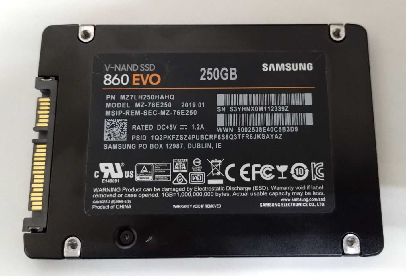 SSD SATA 2.5'' 250GB Samsung 860 EVO