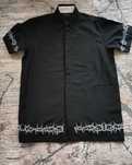 Koszula czarna z wzorami vintage 90s y2k urban spirit M