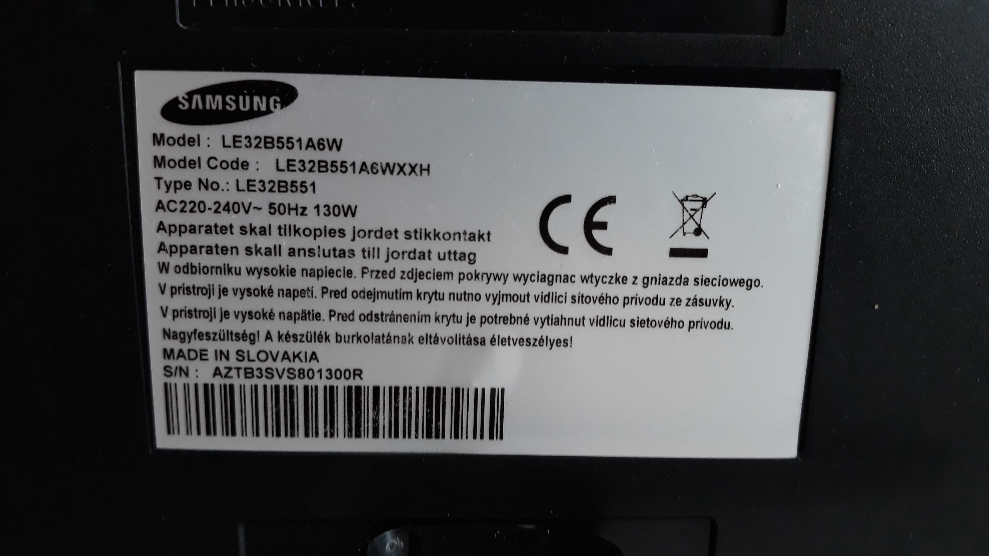 Telewizory Samsung LE32B551A6W | NA CZĘŚCI plus pilot