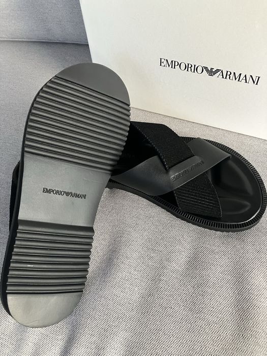 Emporio Armani skorzane meskie klapki Nowe Okazja 46